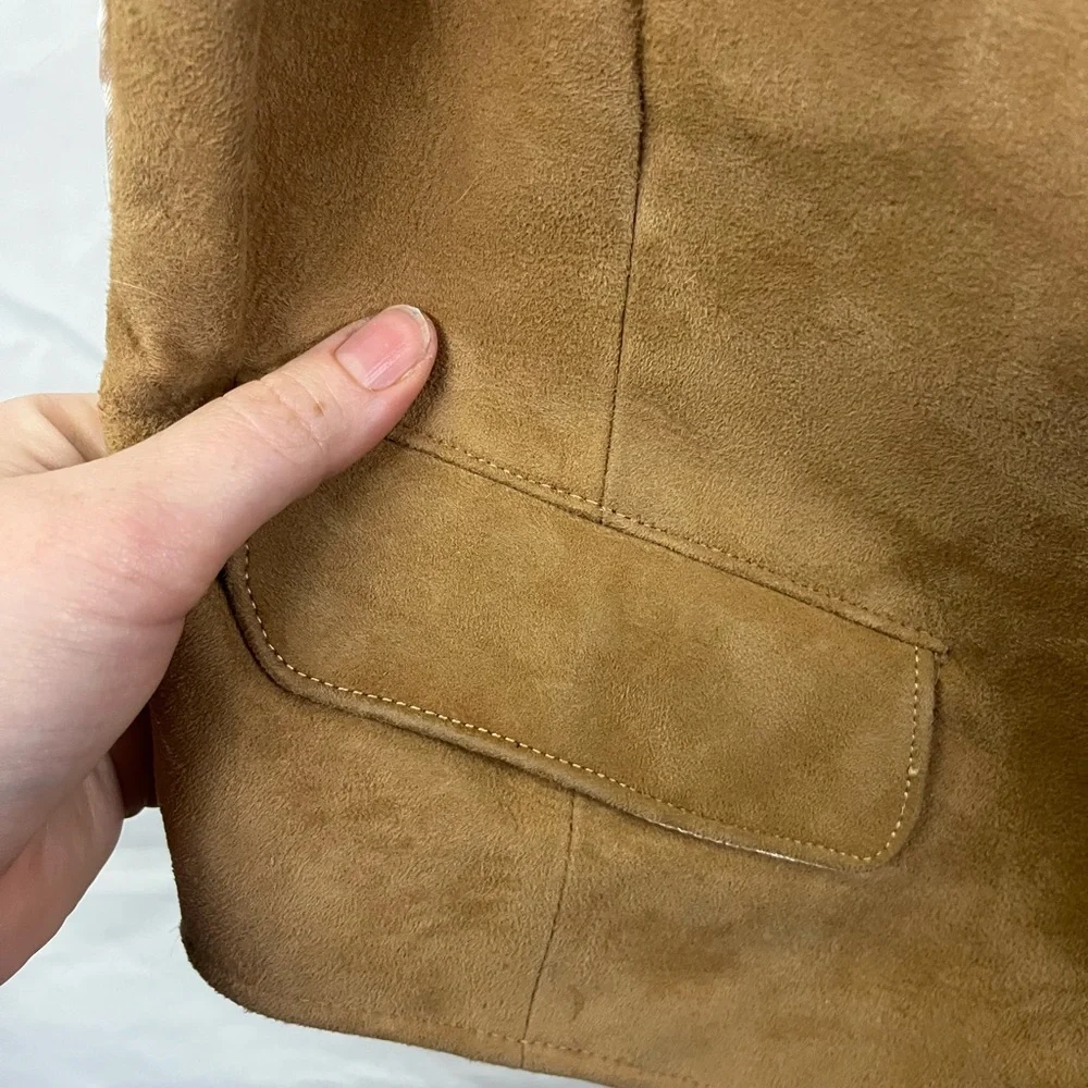 Vintage McGregor Men's Suede Western Tan Button Front‎ Vest- Size 40R